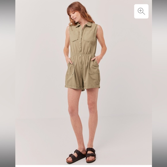 NWT Pact Chambray Sleeveless Romper - Picture 2 of 6
